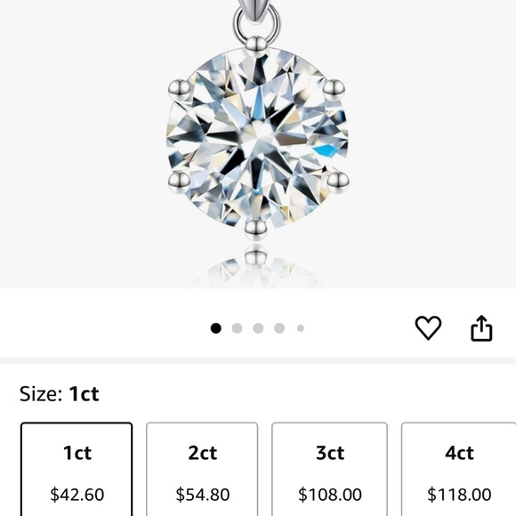 SecreTalk Jewelry - Elegant Sterling Silver Pendant With a Outstanding 1ct Moissanite Gem